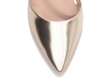 Sapato Scarpin Ouro Light Metalizado Salto 9cm com Fivela