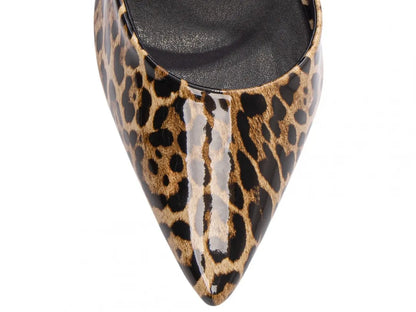 Sapato Scarpin Verniz Onça Salto 9cm com Fivela
