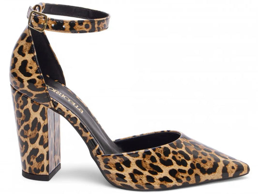 Sapato Scarpin Verniz Onça Salto 9cm com Fivela