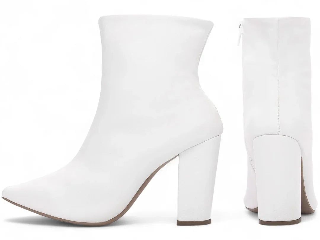 Bota Cano Curto Torricella Napa Branco 65-04B - Hyly Prime