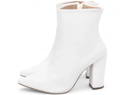 Bota Cano Curto Torricella Napa Branco 65-04B - Hyly Prime
