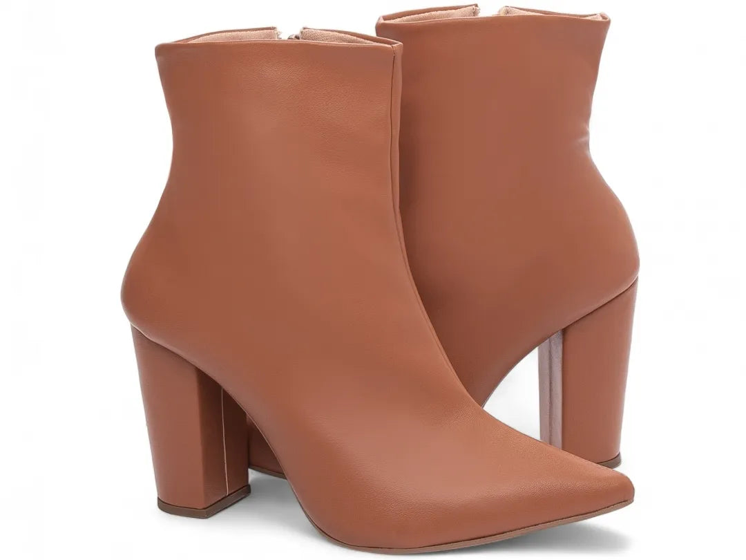 Bota Feminina Caramelo Cano Curto Confortável