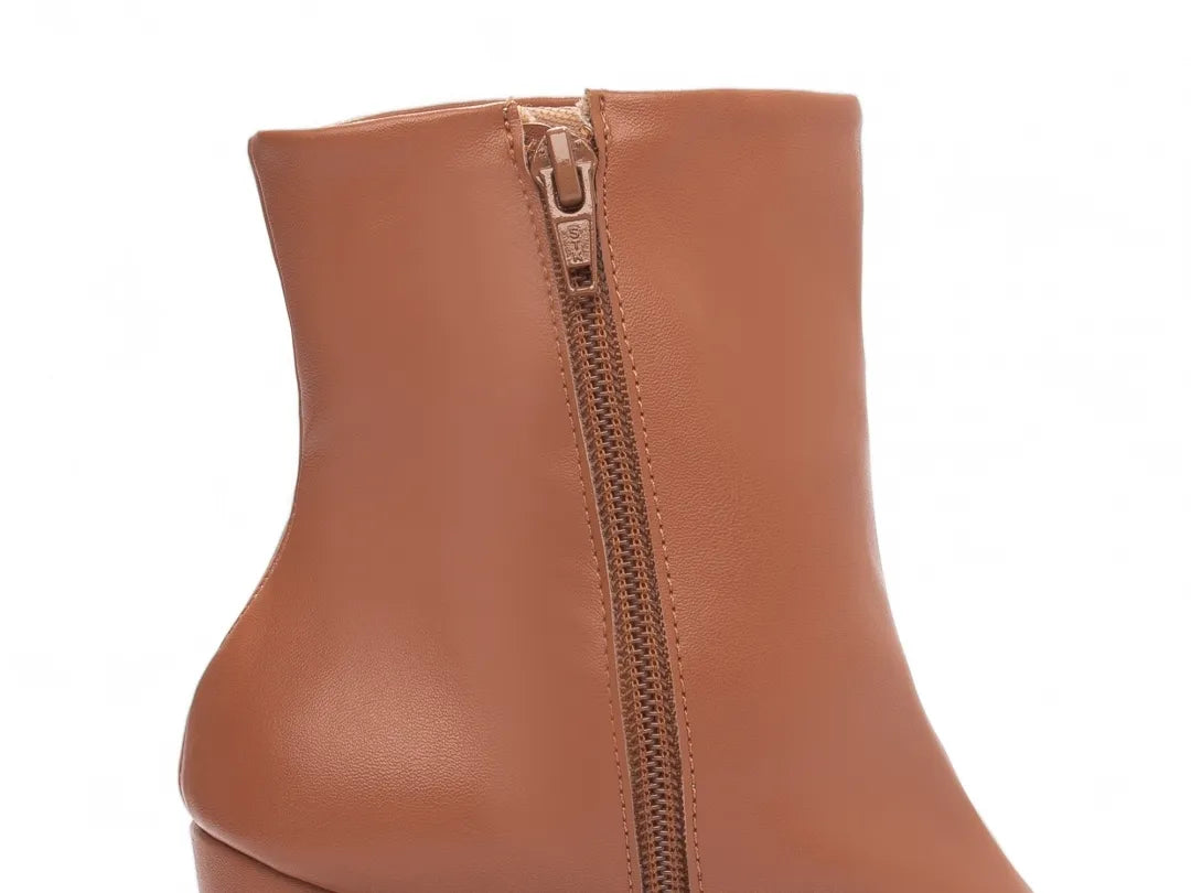 Bota Feminina Caramelo Cano Curto Confortável