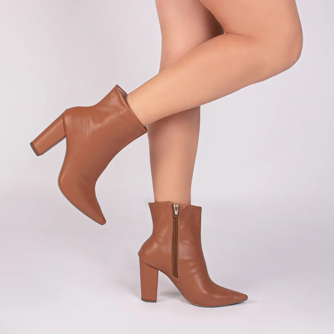 Bota Cano Curto Torricella Napa Caramelo 65-04C - Hyly Prime