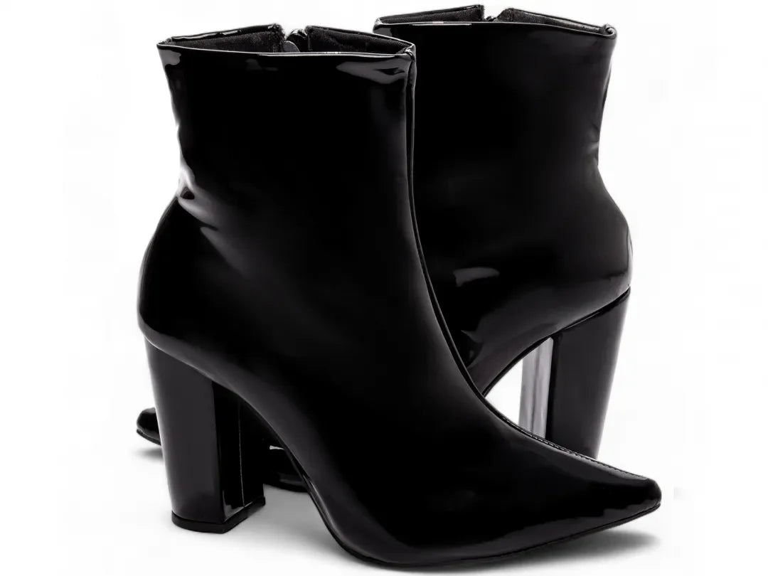 Bota Cano Curto Torricella Verniz Preto 65-04D - Hyly Prime