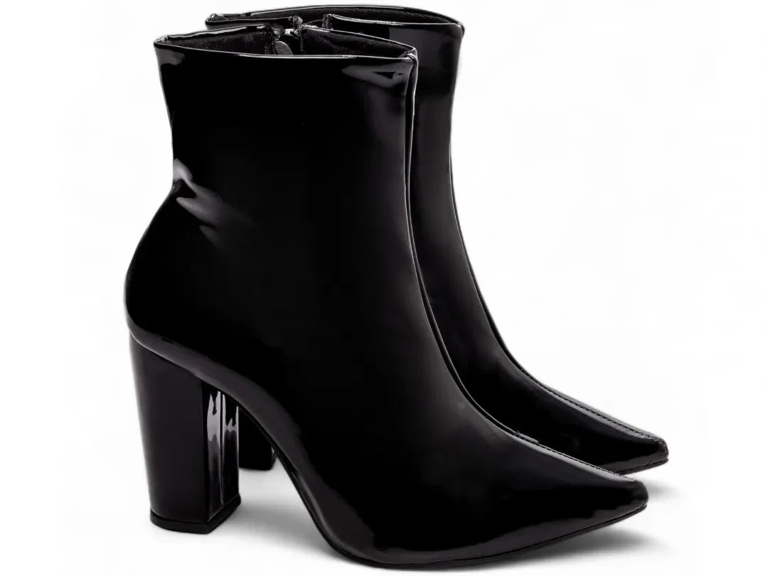 Bota Cano Curto Torricella Verniz Preto 65-04D - Hyly Prime