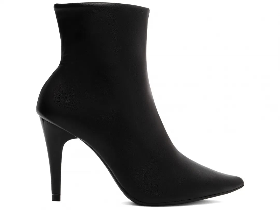 Bota Cano Curto Napa Preto Salto 9cm