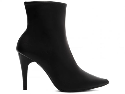 Bota Cano Curto Napa Preto Salto 9cm