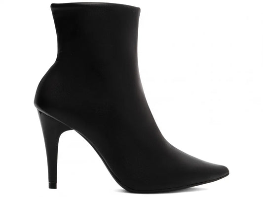 Bota Cano Curto Napa Preto Salto 9cm