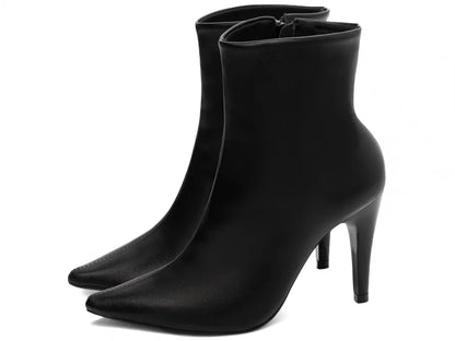 Bota Cano Curto Napa Preto Salto 9cm