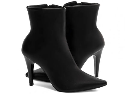 Bota Cano Curto Napa Preto Salto 9cm