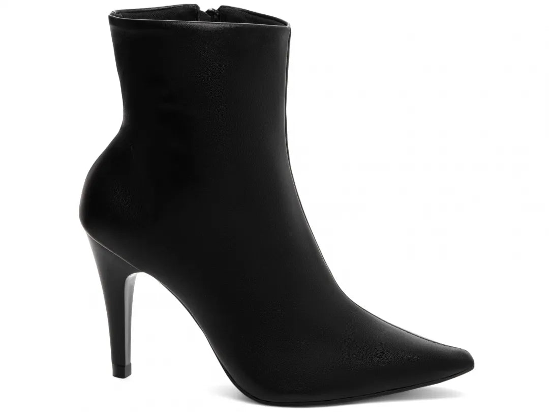 Bota Cano Curto Napa Preto Salto 9cm