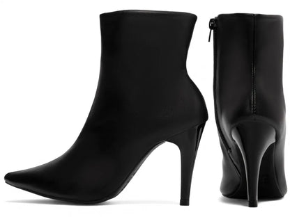 Bota Cano Curto Napa Preto Salto 9cm
