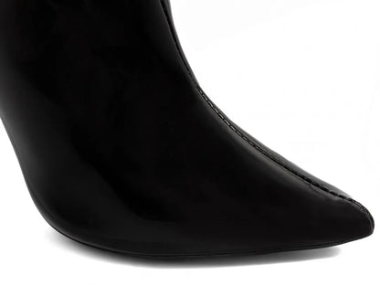 Bota Cano Curto Verniz Preto Salto 9cm