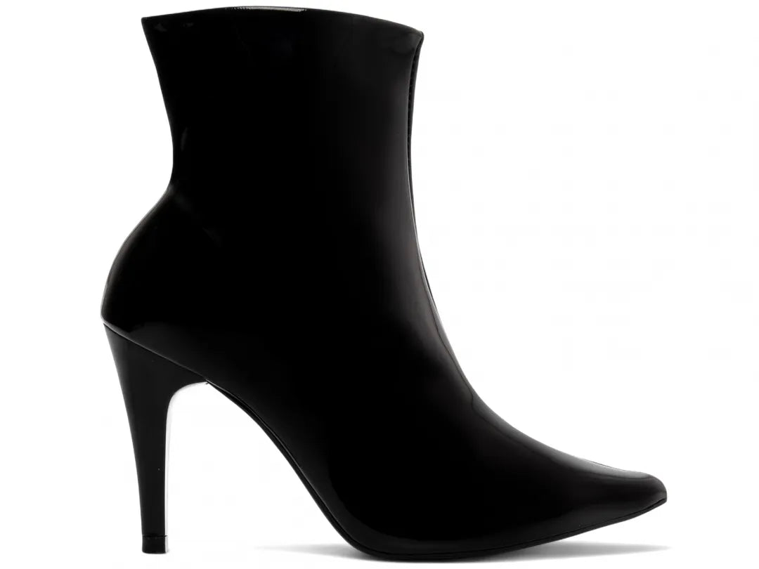 Bota Cano Curto Verniz Preto Salto 9cm