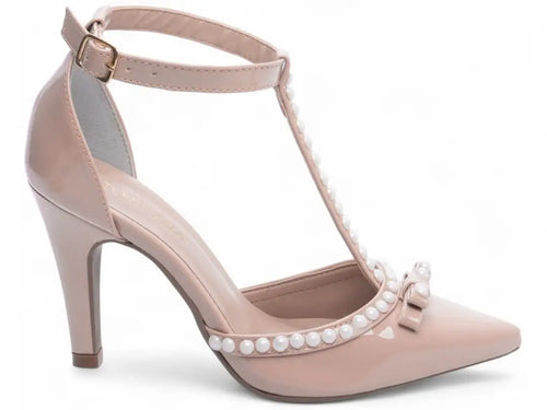 Scarpin Rose Salto Alto com Pérola - Calçados Femininos Luxo