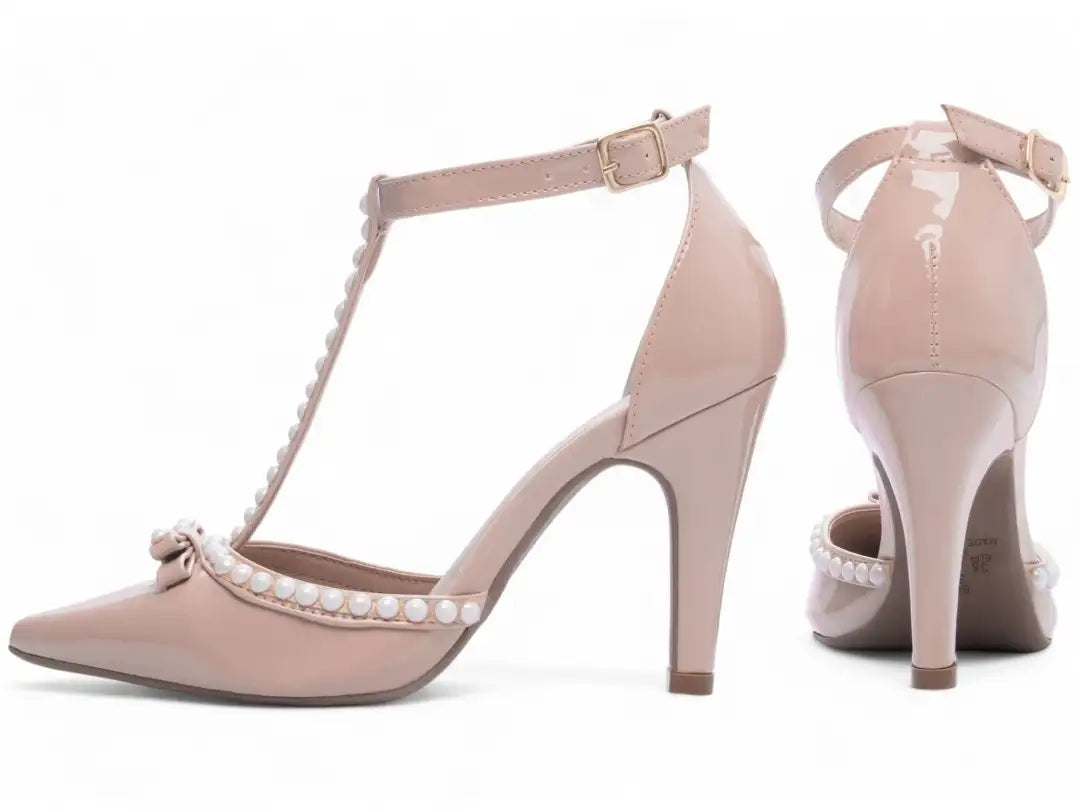 Scarpin Rose Salto Alto com Pérola - Calçados Femininos Luxo