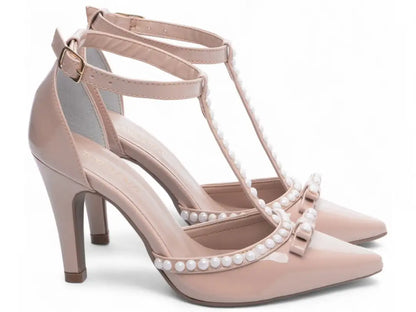 Scarpin Rose Salto Alto com Pérola - Calçados Femininos Luxo