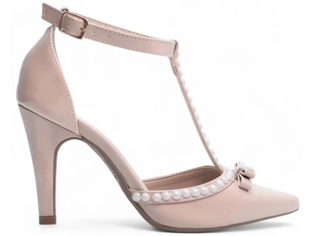Scarpin Rose Salto Alto com Pérola - Calçados Femininos Luxo