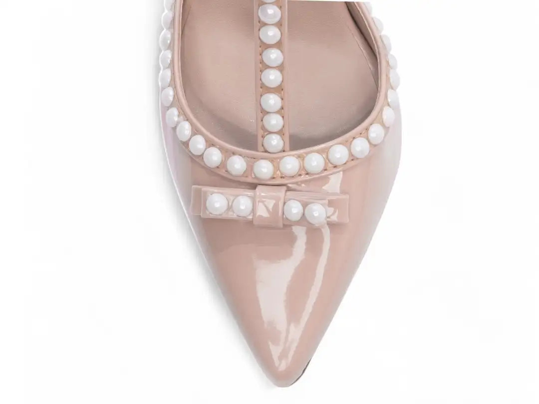Scarpin Rose Salto Alto com Pérola - Calçados Femininos Luxo