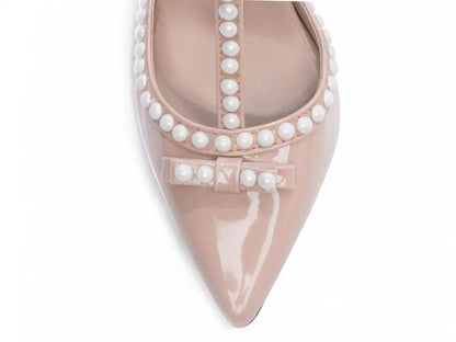 Scarpin Rose Salto Alto com Pérola - Calçados Femininos Luxo
