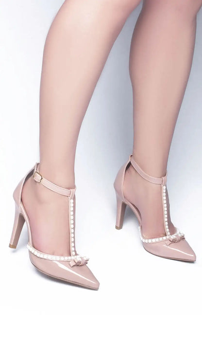 Scarpin Rose Salto Alto com Pérola - Calçados Femininos Luxo