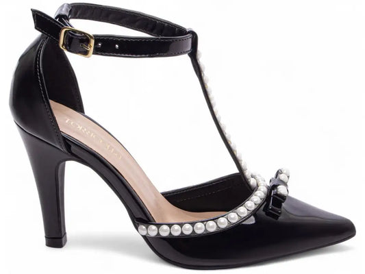 Scarpin Preto Salto Alto Verniz - Calçado Feminino Social Luxo