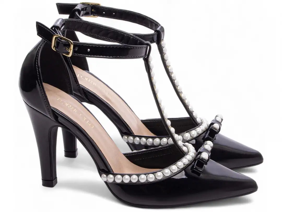 Scarpin Preto Salto Alto Verniz - Calçado Feminino Social Luxo
