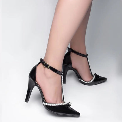 Scarpin Preto Salto Alto Verniz - Calçado Feminino Social Luxo