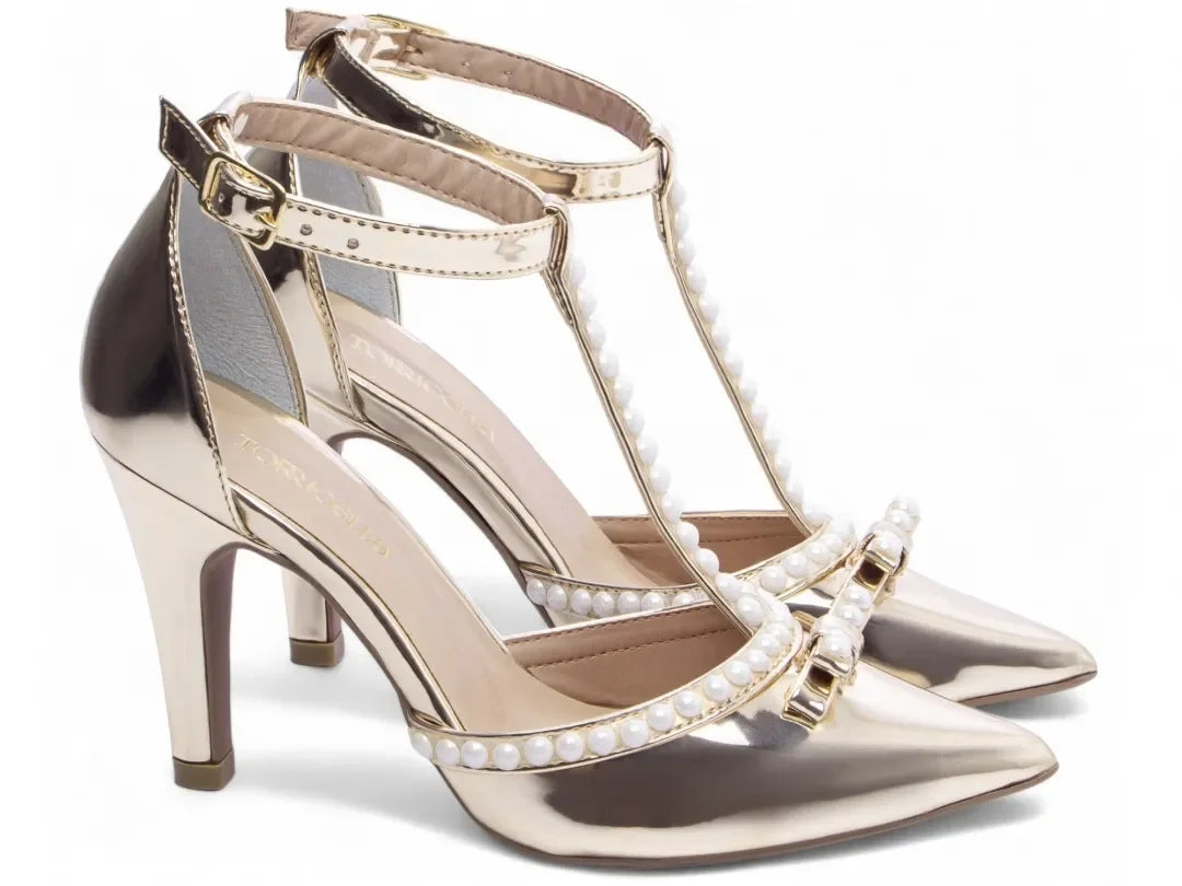 Scarpin Metalizado Ouro Light – Torricella | Hyly Prime