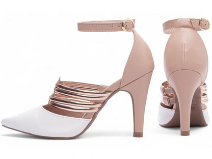 Scarpin Branco e Rosê Metalizado – Conforto e Estilo - Torricella|Hyly Prime