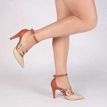 Scarpin Branco e Rosê Metalizado – Conforto e Estilo - Torricella|Hyly Prime