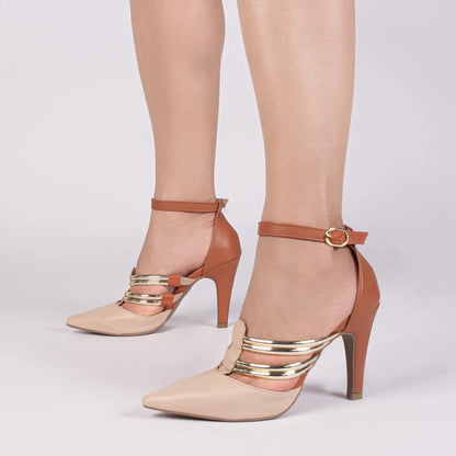 Scarpin Branco e Rosê Metalizado – Conforto e Estilo - Torricella|Hyly Prime