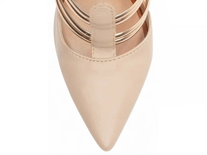 Scarpin Salto Fino Bege e Caramelo Feminino – Conforto e Sofisticação