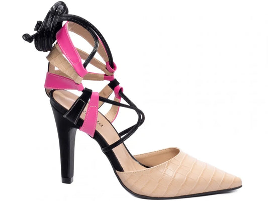 Scarpin Torricella Preto, Napa Pink e Bege, Black Friday Hyly Prime
