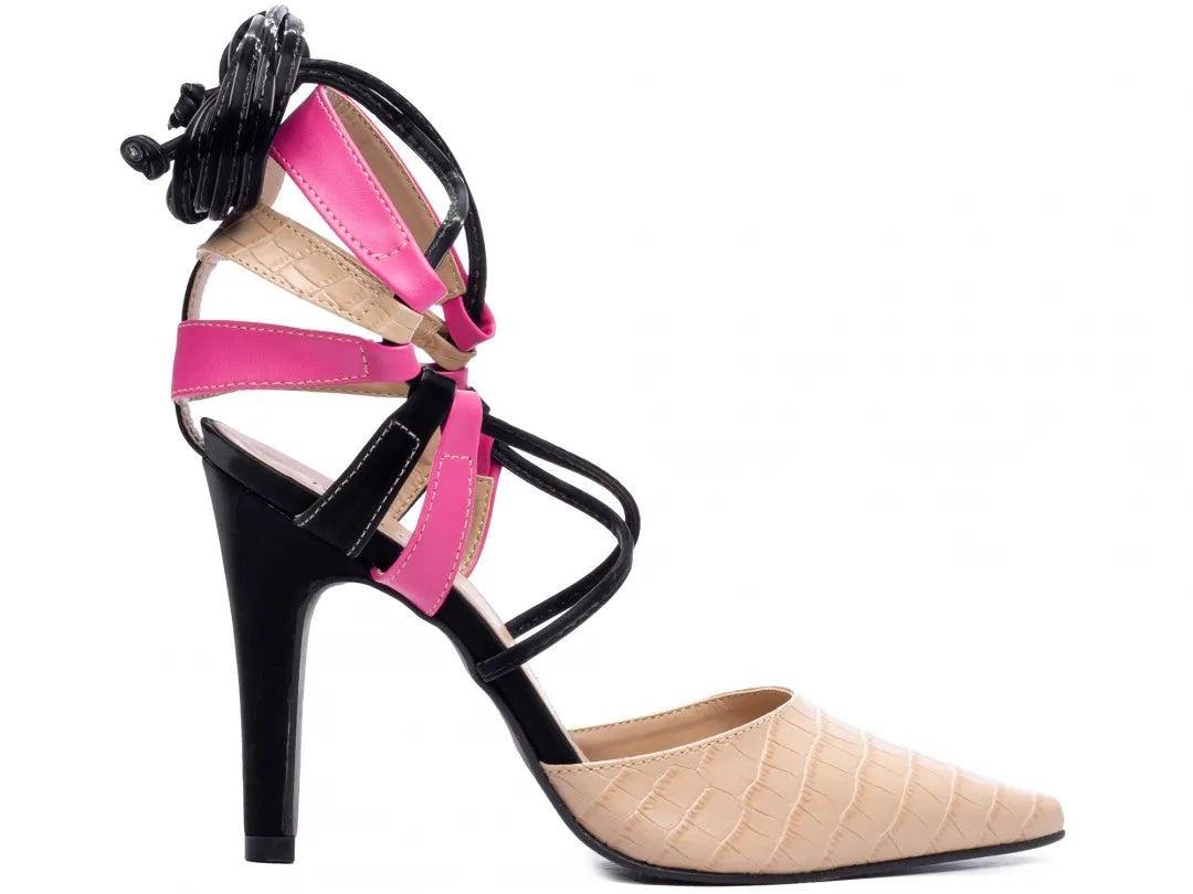 Scarpin Torricella Preto, Napa Pink e Bege, Black Friday Hyly Prime