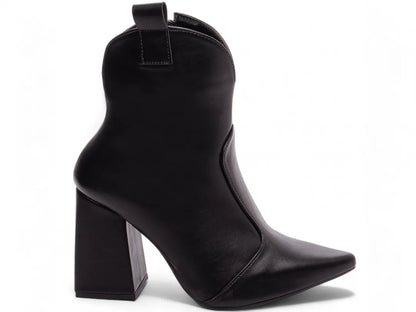 Bota Bico Fino Napa Preto com Strass Removível