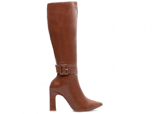 Bota Feminina Caramelo Salto 9cm Cano Longo - Confortável