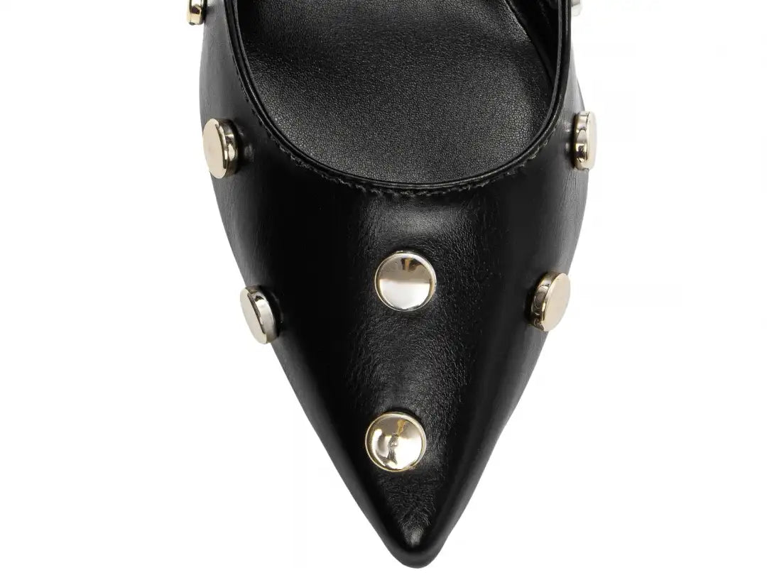 Scarpin Preto Elegante com Detalhes Dourados  Hyly Prime