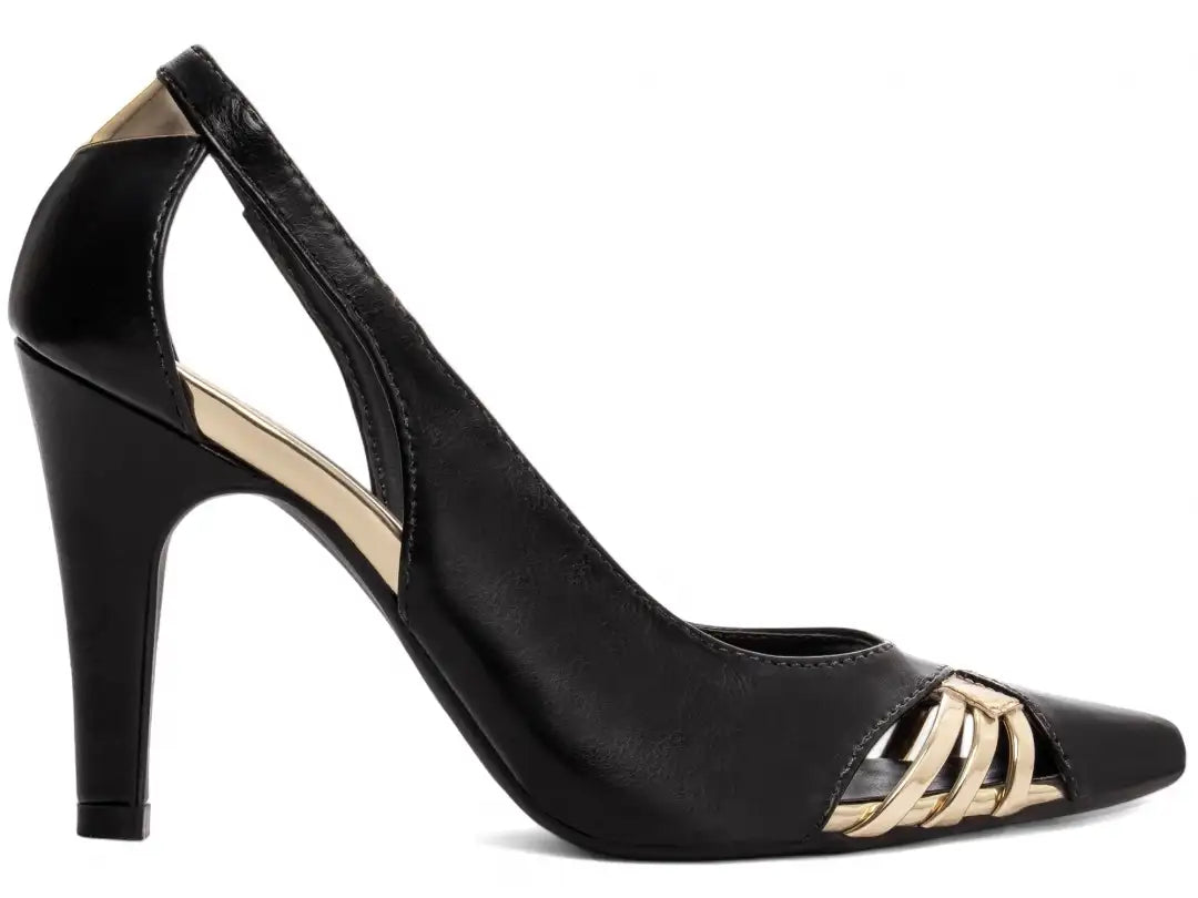 Sapato Scarpin Preto Salto Fino com 9 cm antiderrapante