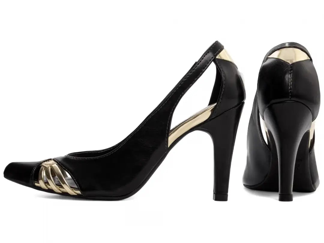 Sapato Scarpin Preto Salto Fino com 9 cm antiderrapante