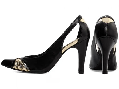 Sapato Scarpin Preto Salto Fino com 9 cm antiderrapante