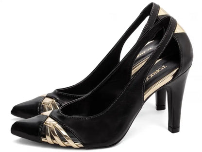 Sapato Scarpin Preto Salto Fino com 9 cm antiderrapante