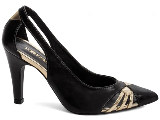 Sapato Scarpin Preto Salto Fino com 9 cm antiderrapante