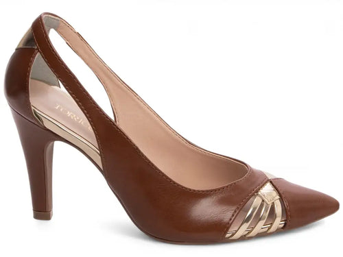 Sapato Scarpin Caramelo Salto Fino com 9 cm antiderrapante