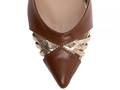 Sapato Scarpin Caramelo Salto Fino com 9 cm antiderrapante