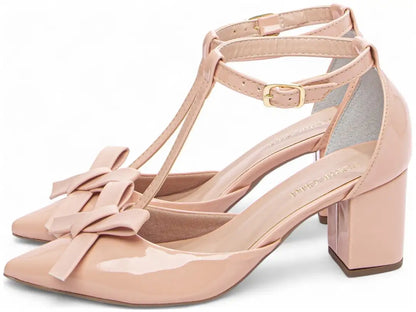 Scarpin Feminino Salto Grosso 6,5 cm Verniz Rosa