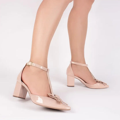 Scarpin Feminino Salto Grosso 6,5 cm Verniz Rosa