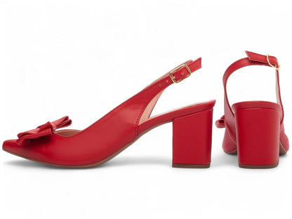 Sapato Scarpin Torricella Napa Vermelho com Fivela Dourada