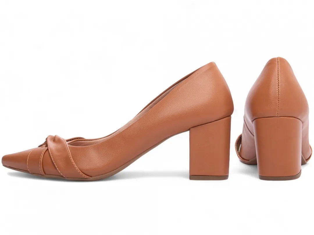 Sapato Scarpin Salto Gr. Caramelo com 6,5 cm Antiderrapante